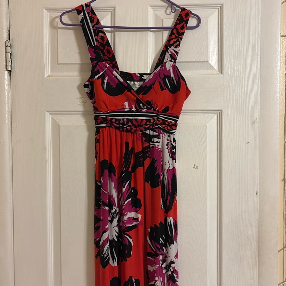 Floral Summery Red Women's Dress